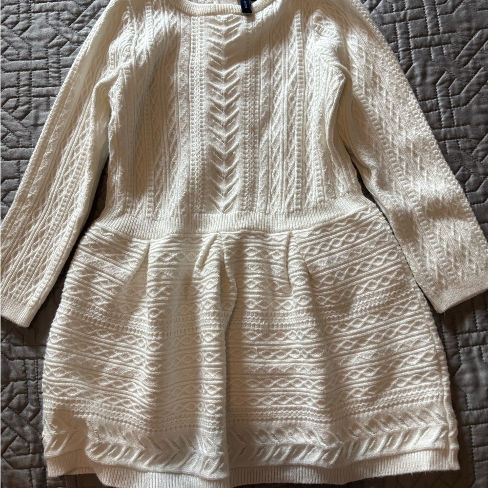Janie and Jack Ivory Knit Dress and pant set